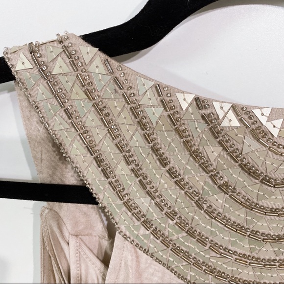 Knit Embellished Draped Dress Champagne - Picture 10 of 15